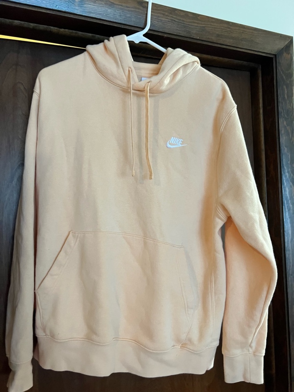 Nike Men's Light Peach Crewneck Hoodie Sweatshirt